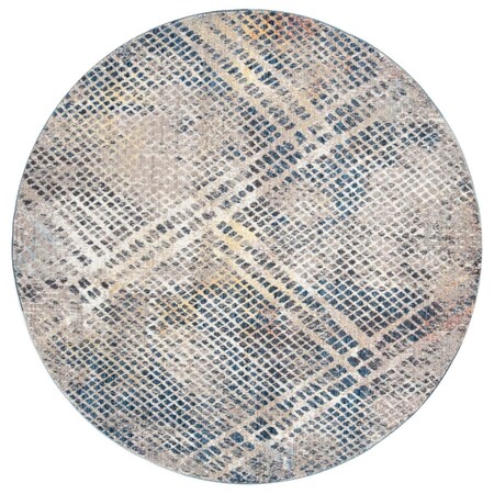 Safavieh 7 x 7 ft. Round Monray 600 Power Loomed RugBlue & Multi Color MNY656E-7R